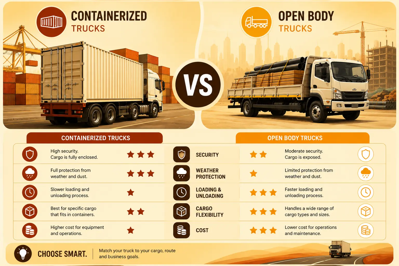 Containerized vs Open Body Trucks